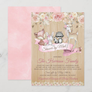 Girl Sweet Woodland Virtual Baby Dusche per Mail Einladung