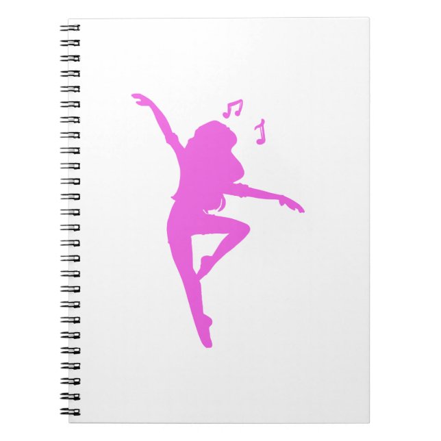Girl-Tänzerin-Silhouette - Farbe auswählen Notizblock (Vorderseite)