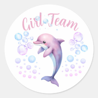 Girl Team Ozean Geschlecht Enthüllung Runder Aufkleber