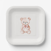 Girl Teddy Bear Babyduschpapier