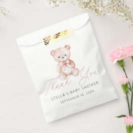 Girl Teddy Bear Danke Baby Dusche Geschenktütchen
