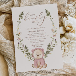 Girl Teddy Bear wir können frühes Abwarten Baby Du Einladung