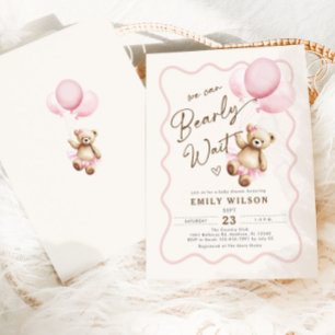 Girl Teddy Bear wir können frühes Abwarten Baby Du Einladung
