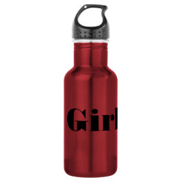 Girl-Text mit Blocktextfarbe Edelstahlflasche