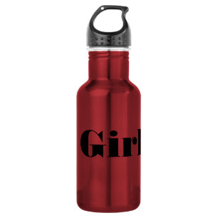 Girl-Text mit Blocktextfarbe Edelstahlflasche