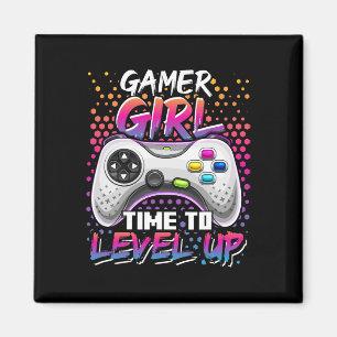 Girl Time to level up Video Game Birthday Gift Gif Magnet