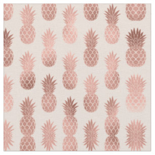 Girl Tropical Rose Goldenes Ananas Muster Stoff