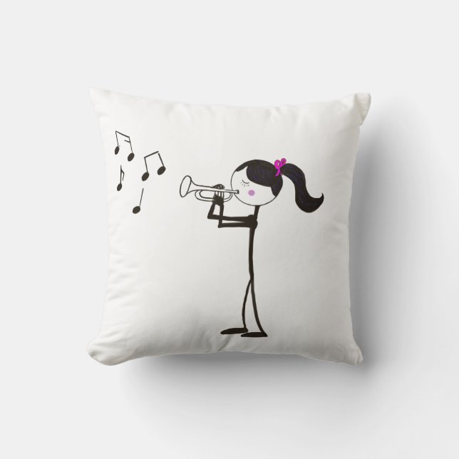 Girl Trumpet Player Kissen (Vorderseite)