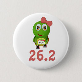 Girl Turtle 26.2 (Marathon) Button