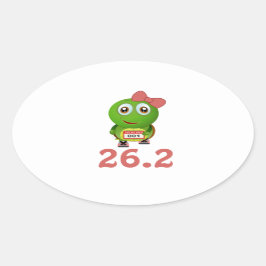 Girl Turtle 26.2 (Marathon) Ovaler Aufkleber