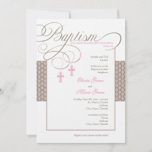 Girl Twins Damask Einladung