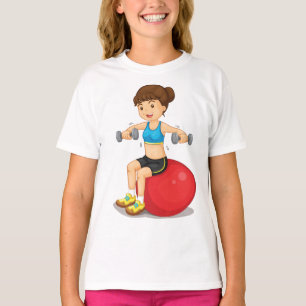 Girl-Übungen mit Weight Girls T - Shirt