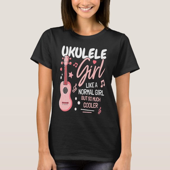 Girl Ukulele Player I Women Ukulele I Daughter Uku T-Shirt (Vorderseite)