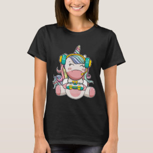 Girl Unicorn Gaming Niedliches Videospiel Frauen M T-Shirt