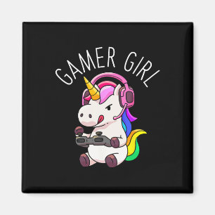 Girl Unicorn Gaming Niedliches Videospiel Geschenk Magnet