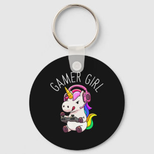 Girl Unicorn Gaming Niedliches Videospiel Geschenk Schlüsselanhänger