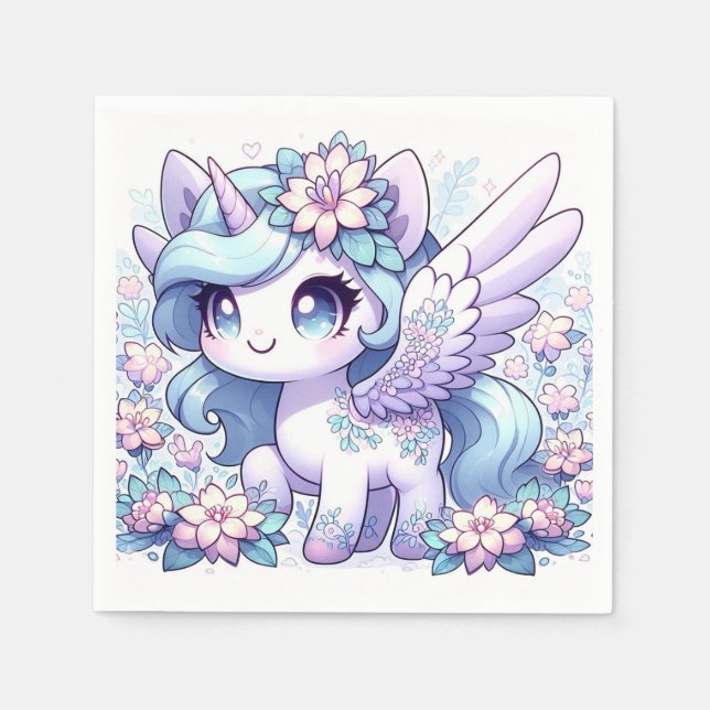 Girl Unicorn Kinderdusche Serviette (Vorderseite)