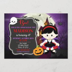 Girl Vampire Halloween Geburtstagseinladung Einladung