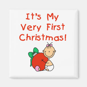 Girl Very First Christmas Tshirts and Gifts Magnet