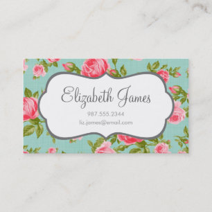 Girl Vintage Rose Blumendruck Visitenkarte