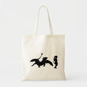 Girl Walking ihren Haustier Dragon Funny Gag Gesch Tragetasche