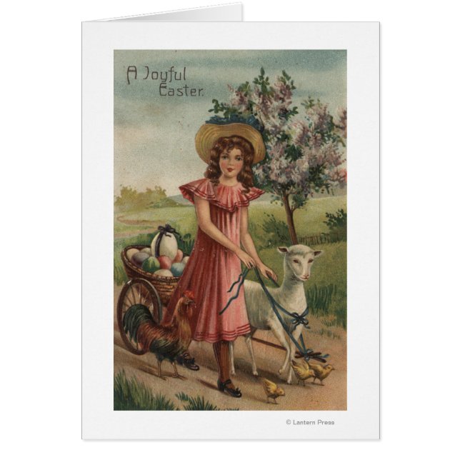 Girl Walking Lamb, Chick und Rooster (Vorne)
