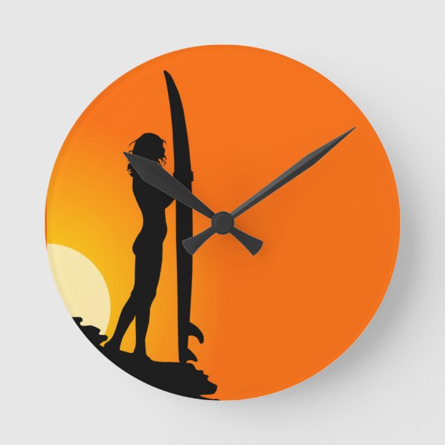 Girl-Wall-Uhr Runde Wanduhr (Vorderseite)