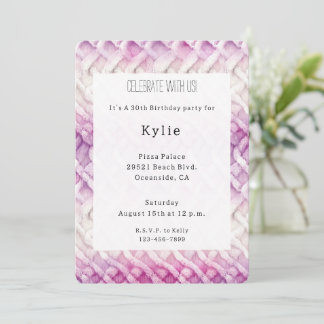 Girl Warm Pink White Abstrakt Geburtstag Einladung