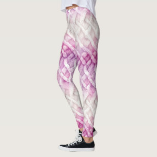 Girl Warm Pink White Abstrakt Leggings