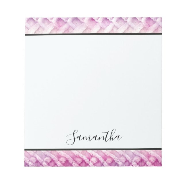 Girl Warm Pink White Abstrakt Notizblock (Vorderseite)
