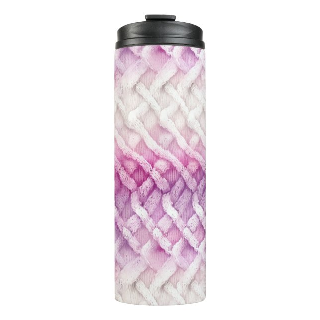 Girl Warm Pink White Abstrakt Thermosbecher (Vorderseite)
