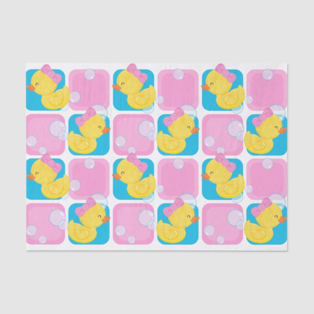 Girl Watercolor Rubber Ducky Seidenpapier (Vorderseite)