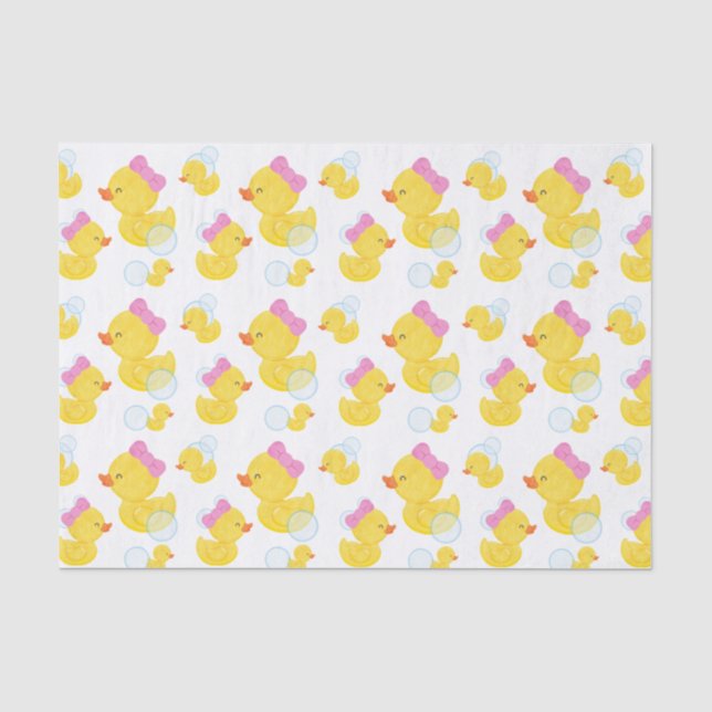 Girl Watercolor Rubber Ducky Seidenpapier (Vorderseite)