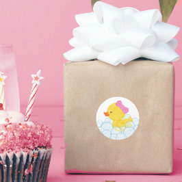 Girl Watercolor Rubber Enck Round Stickers