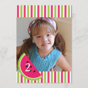 Girl Watermelon Geburtstag Einladung Pink grün