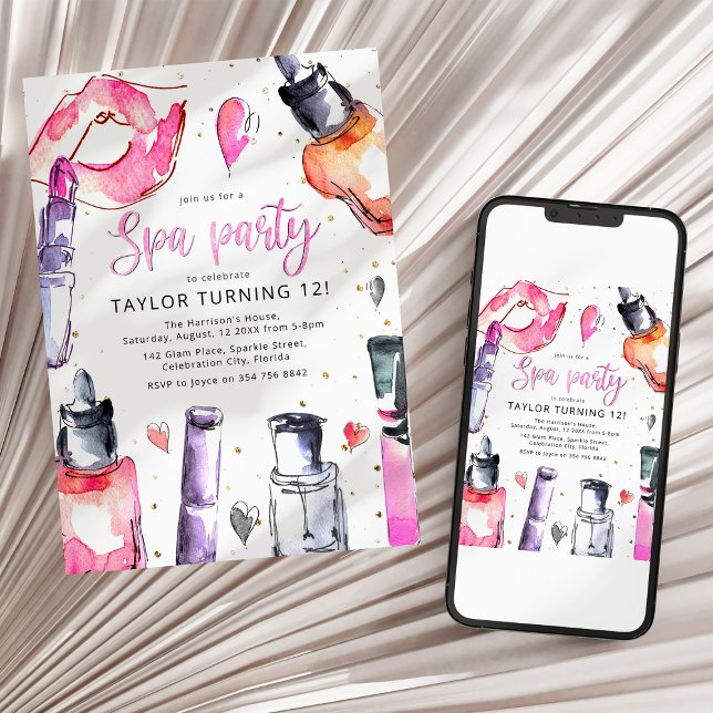 Girl Wellness-Center Birthday Party Einladung (Von Creator hochgeladen)