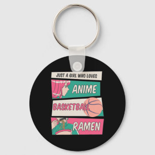 Girl Who Lieben Anime Basketball und Ramen Kawaii  Schlüsselanhänger