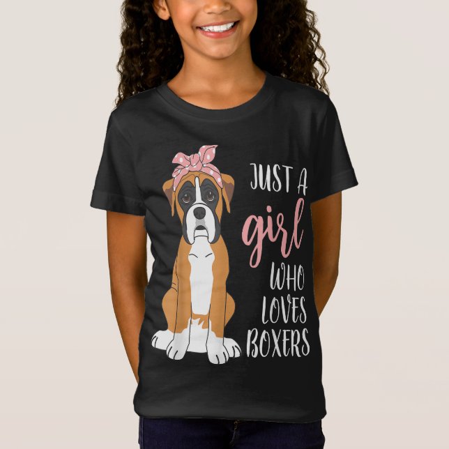 Girl Who Lieben Boxers Funny Boxer Dog Lover T-Shi T-Shirt (Vorderseite)
