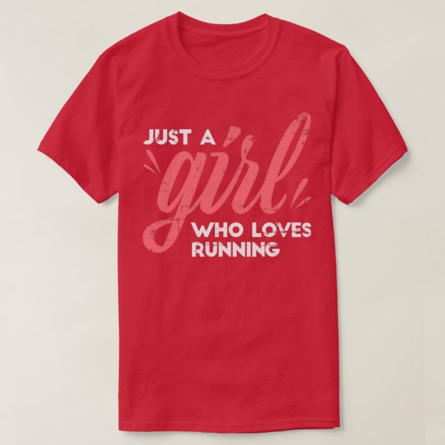 Girl Who Lieben Laufender Marathonläufer T-Shirt (Design vorne)