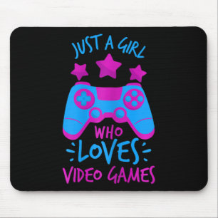 Girl Who Lieben Videospiele Spiel T-Shirts für Mäd Mousepad