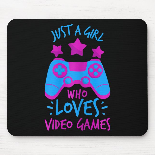 Girl Who Lieben Videospiele Spiel T-Shirts für Mäd Mousepad (Vorne)
