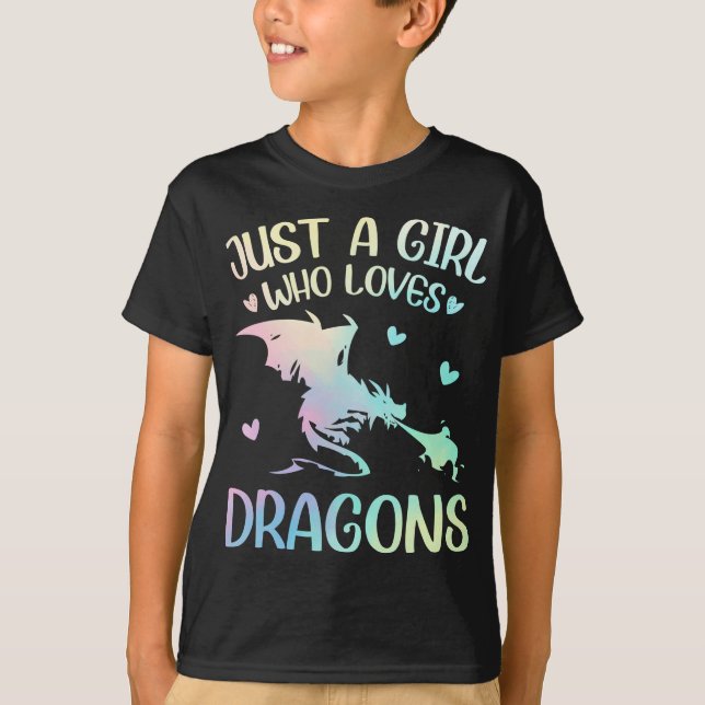 Girl Who loves Dragons T-Shirt (Vorderseite)
