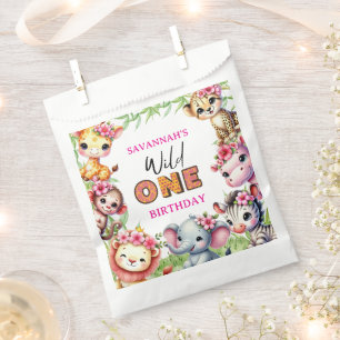 Girl Wild One Jungle-Safari-Geburtstag Geschenktütchen