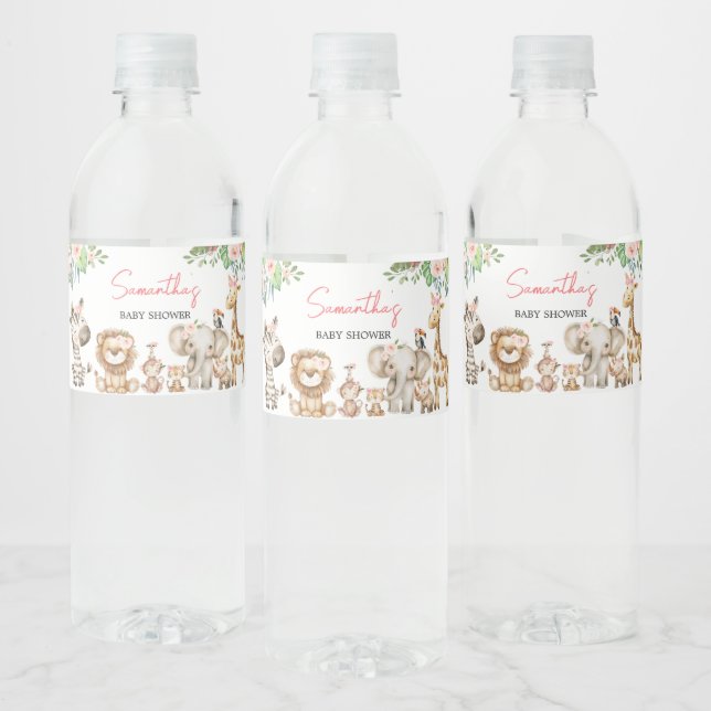Girl Wild One Safari Baby Dusche (Flaschen)