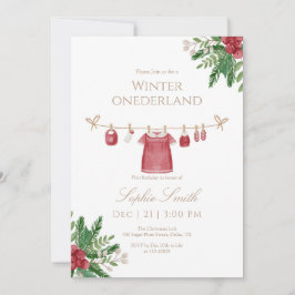 Girl Winter Onederland Einladung zum ersten Geburt