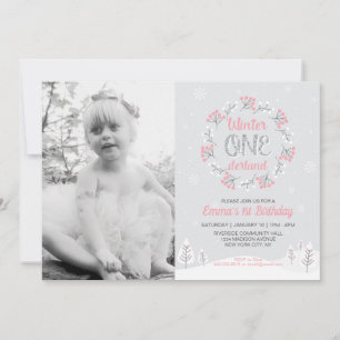 Girl Winter Onederland Photo 1er Invitation d'anni
