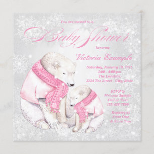 Girl Winter Wonderland Bärendusche Einladung