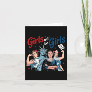 Girl wird Patriotic Feminist der Mädchen 4. Juli Karte