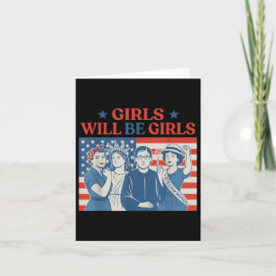 Girl wird Patriotic Feminist der Mädchen 4. Juli Karte