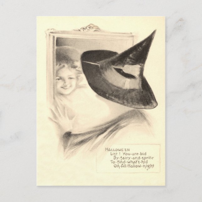 Girl Witch Mirror Postkarte (Vorderseite)